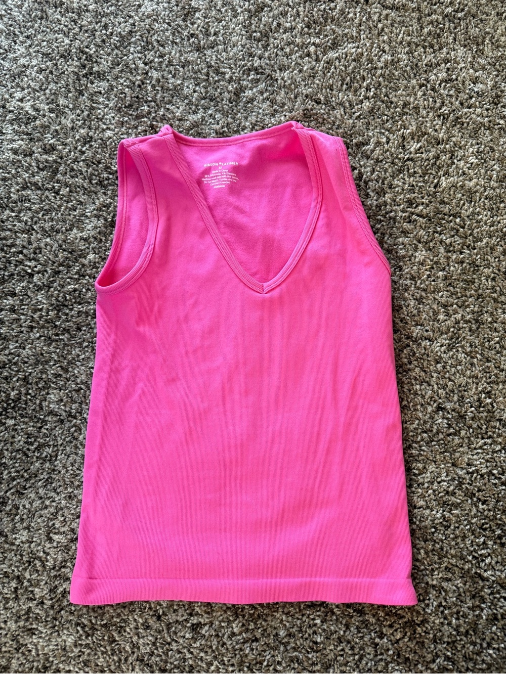 Gibson Sleeveless V-Neck Tank Top - Bright Pink